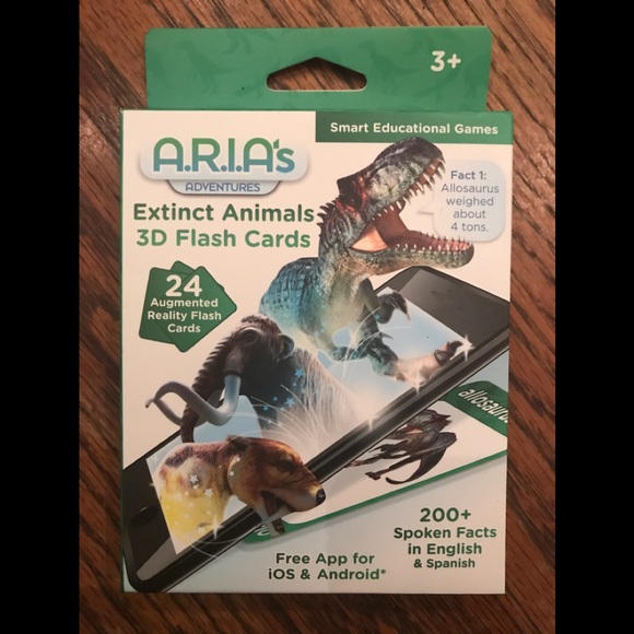A.R.I.A | Toys | Arias Extinct Animals 3d Flash Cards W Free App | Poshmark